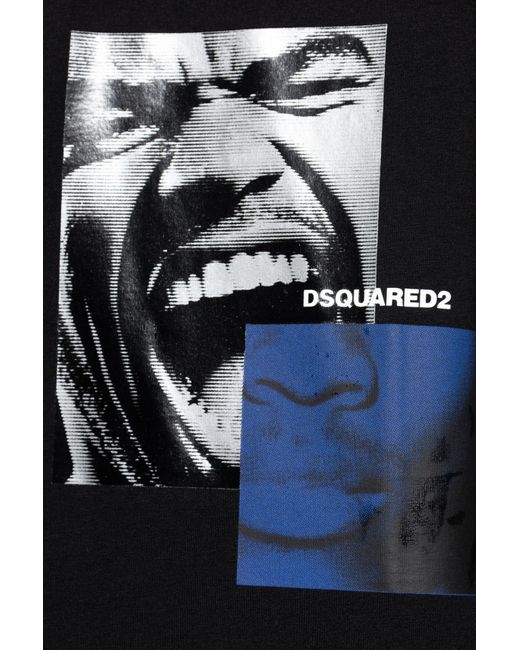 DSquared² Black Printed T-Shirt for men