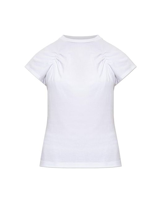 AVAVAV White T-Shirt With Ruching