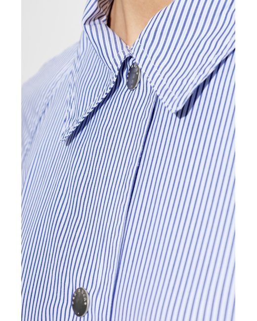 Rag & Bone Blue Cotton Coat With Striped Pattern