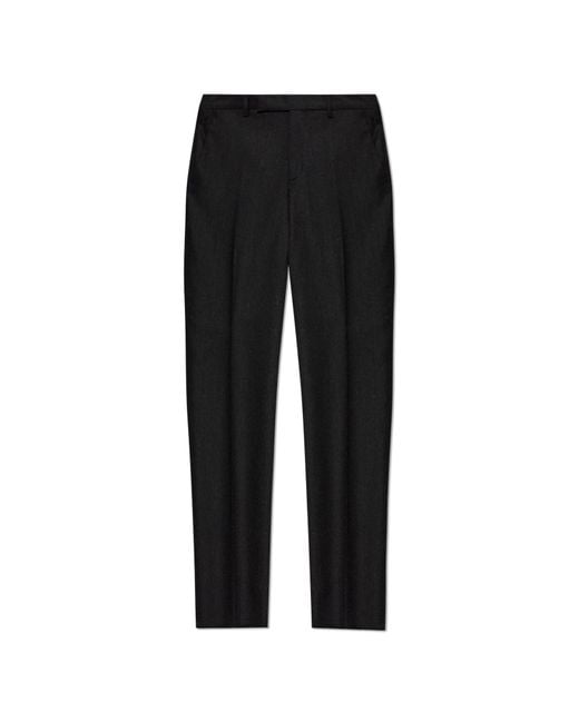 Paul Smith Black Wool Pleat-Front Trousers for men