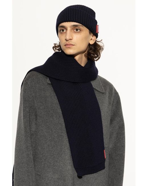 DSquared² Blue Set: Hat And Scarf for men