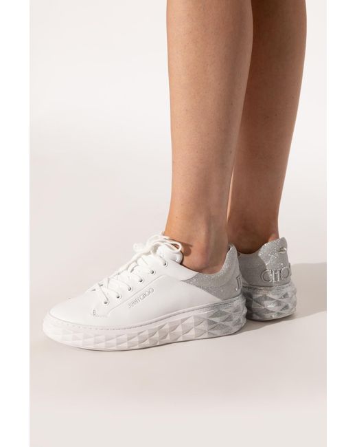 Jimmy Choo White 'Diamond' Sports Shoes