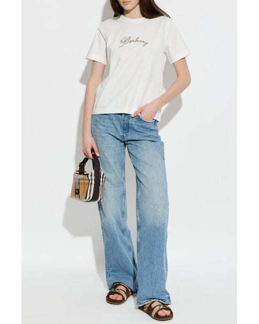 Burberry Brown Flip-Flops With Logo