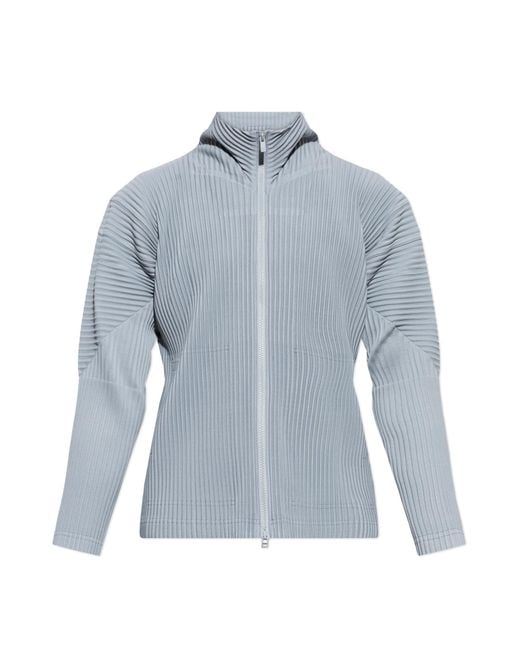 Homme Plissé Issey Miyake Blue Pleated Cardigan, for men