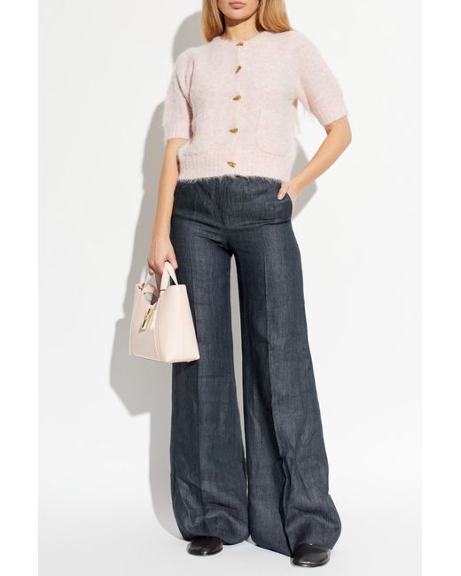 Max Mara Blue Linen Trousers 'Deserto'