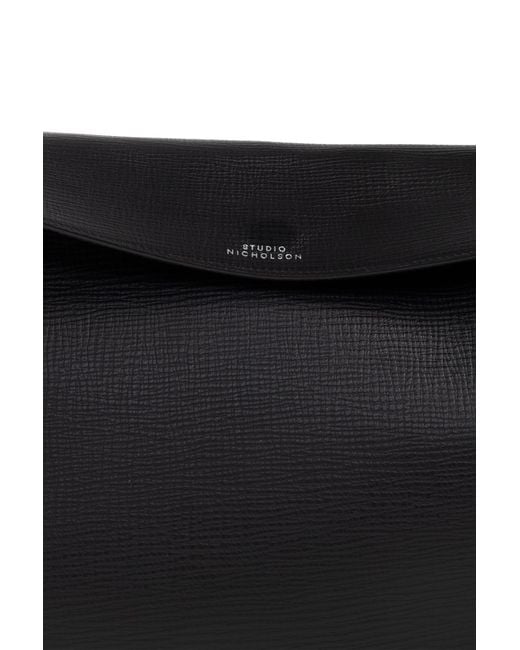 Studio Nicholson Black Shoulder Bag 'Shiboru'