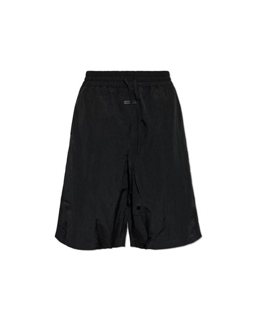 Fear Of God Black Shorts With A Logo Patch for men