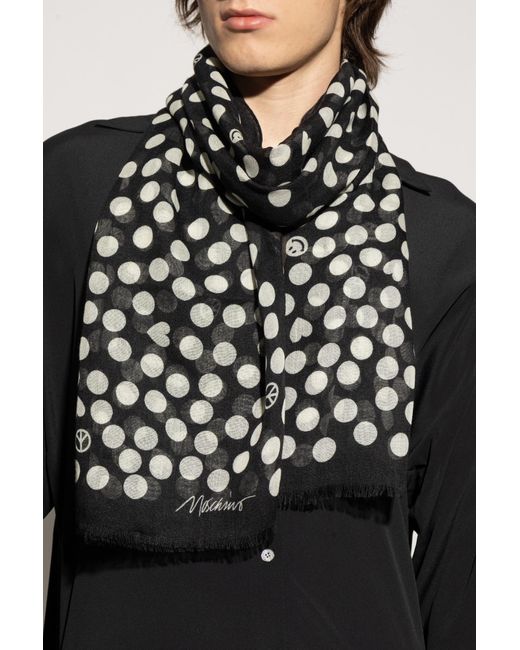 Moschino Natural Polka Dot Pattern Scarf