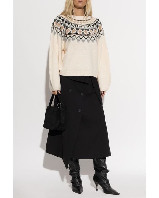 Munthe Natural Patterned Sweater 'Vaffie'