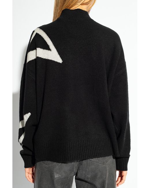 AllSaints Black ‘A Star’ Sweater With Roll Neck