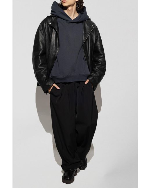 Acne Blue Logo-Printed Hoodie for men
