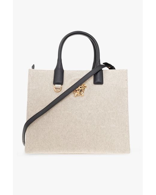 Versace Natural 'La Medusa Small' Shopper Bag