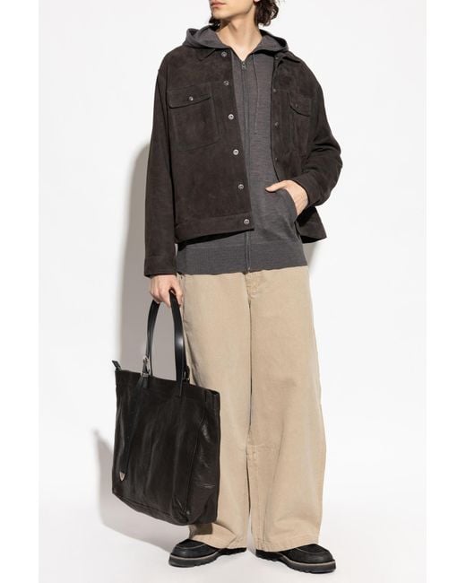 AllSaints Gray Wool Hoodie 'Mode' for men