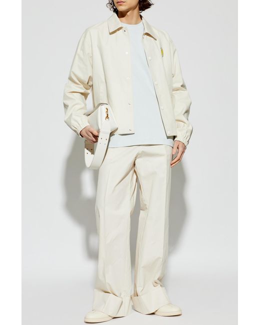 Bally White Jacket With Logo Patch for men