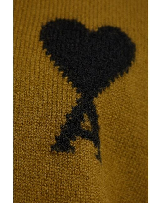 AMI Green Wool Polo