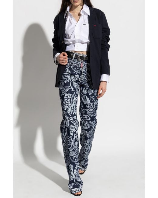 DSquared² Blue Single-Vent Blazer