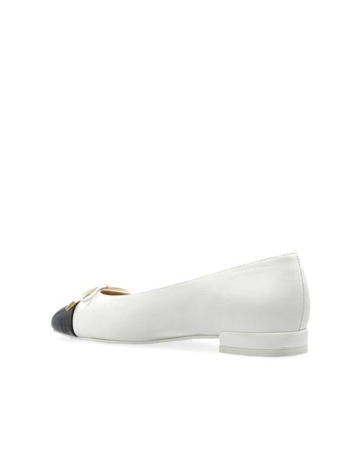 Stuart Weitzman Natural Leather Shoes Sleek Bow