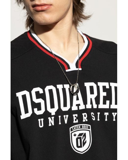 DSquared² Black Necklace With Ring for men