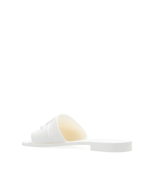 Moncler White Rubber Flip-Flops