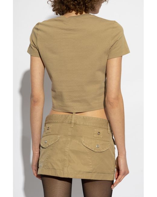 DSquared² Natural T-Shirt With Printed Logo