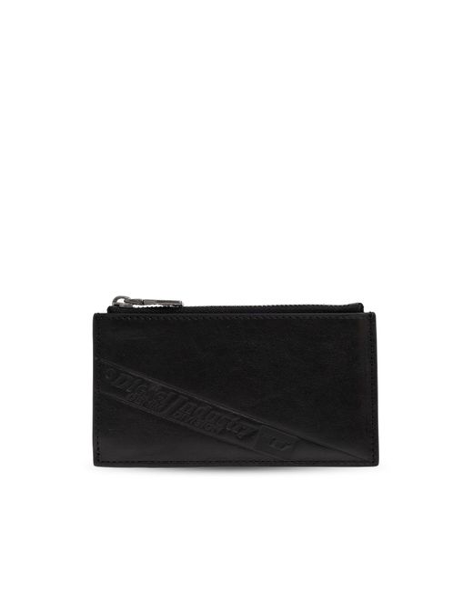 DIESEL Black Card Case 'Flag-D' for men