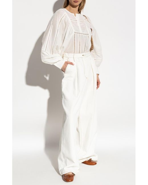 Munthe White Top With Puffy Sleeves 'Finetta'