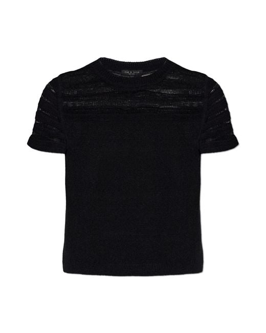 Rag & Bone Black Short Sleeve Top