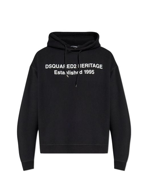 DSquared² Black Sweatshirt With Print for men