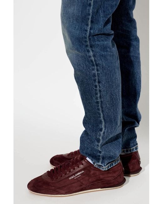 Dolce & Gabbana Brown "Lipari" Suede Sneakers for men