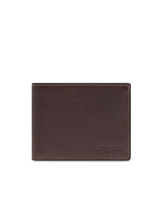 COACH Brown Leather Wallet for men