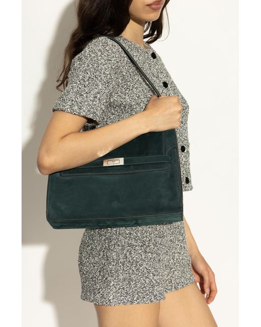 Tory Burch Green Shoulder Bag 'Lee Radziwill Large'