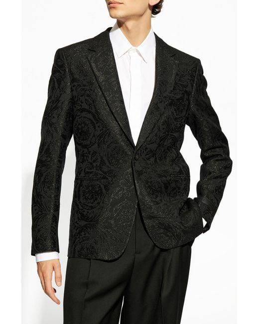 Versace Black Patterned Blazer for men