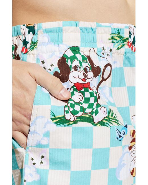 KENZO Blue Printed Shorts for men