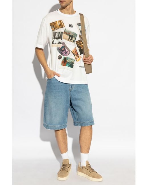 Dolce & Gabbana Blue Denim Shorts for men