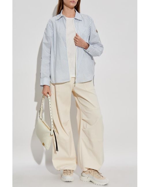 Moncler White Shirt With Striped Pattern "Camicia"