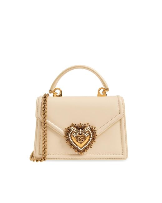 Dolce & Gabbana Natural 'devotion Small' Shoulder Bag,