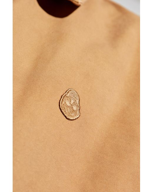 Alexander McQueen Natural Cotton Jacket With Logo Patch, for men