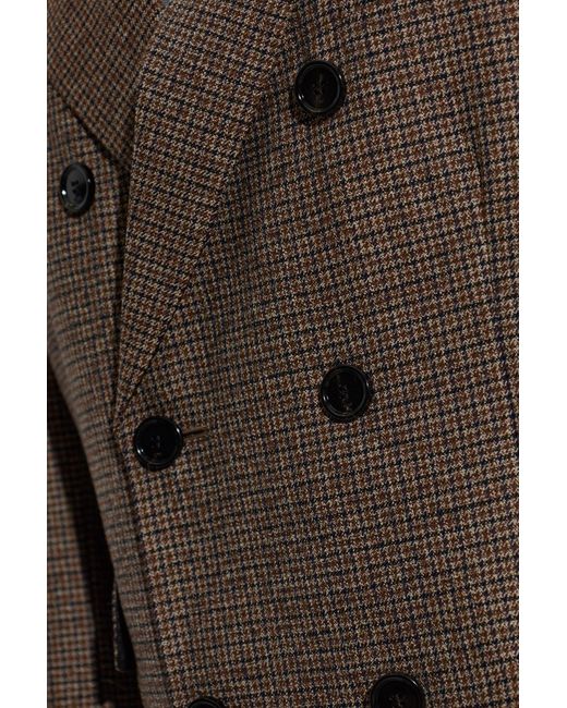 AMI Brown Wool Blazer With Double Vent for men