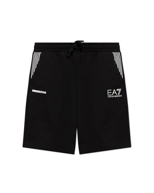 EA7 Black The 'sustainability' Collection Shorts, for men