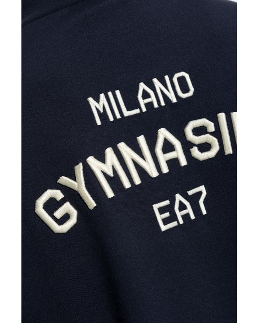 EA7 Blue Sweatshirt With Embroidered Logo