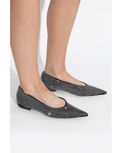 ROTATE BIRGER CHRISTENSEN Black Ballet Flats With Shimmering Sequins