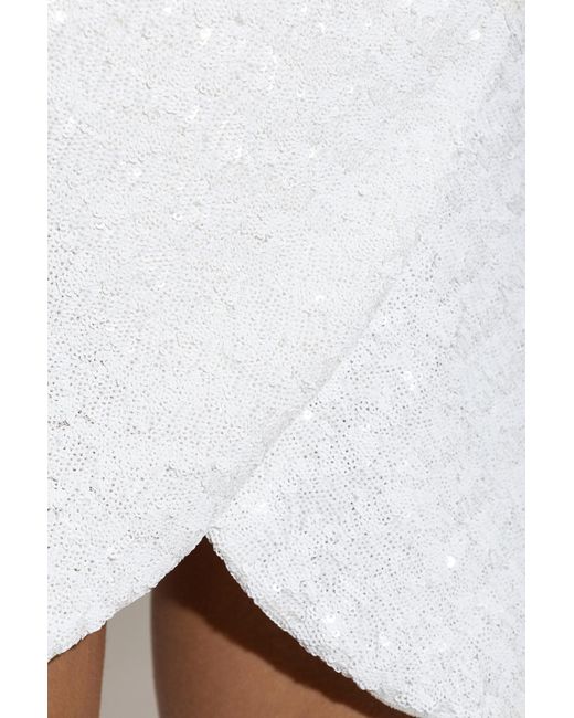 Oseree White Sequin Skirt