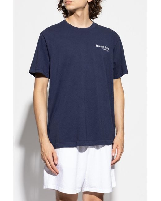 Sporty & Rich Blue T-Shirt From The "Tennis Club" Collection