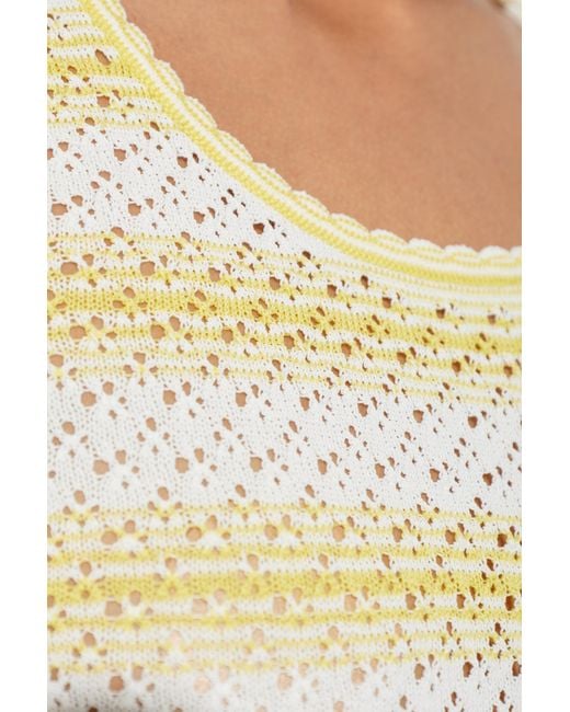 Loewe Natural Top With A Striped Pattern
