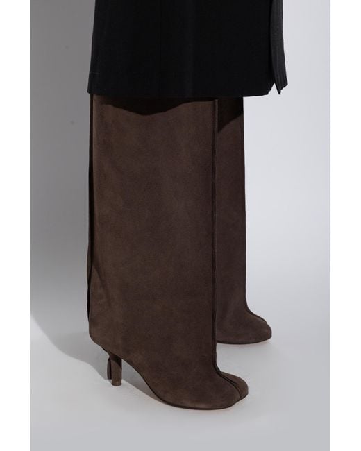 MM6 by Maison Margiela Brown Suede Heeled Boots