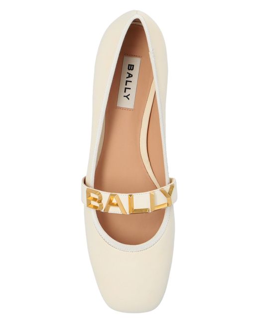 Bally White Leather Ballet Flats,