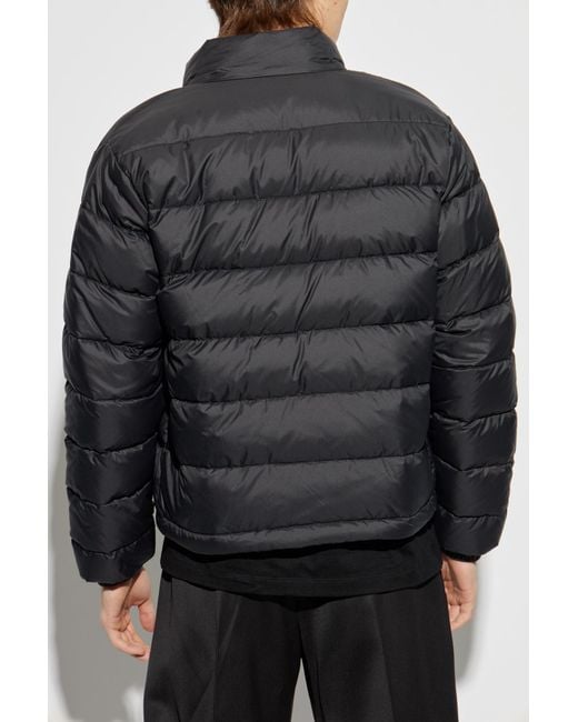 Versace Gray Puffer Jacket With Stand-Up Collar for men