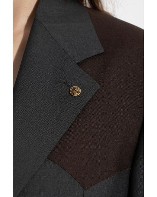 Versace Black Wool Blazer With Single Vent