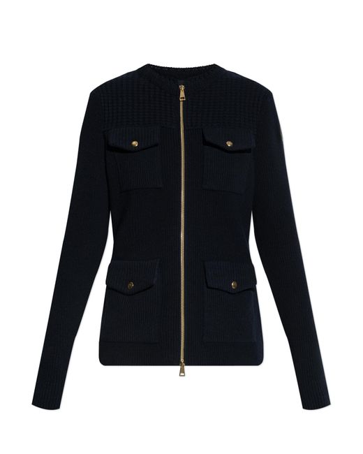 Moncler Multicolor Cardigan With Down-Filled Back