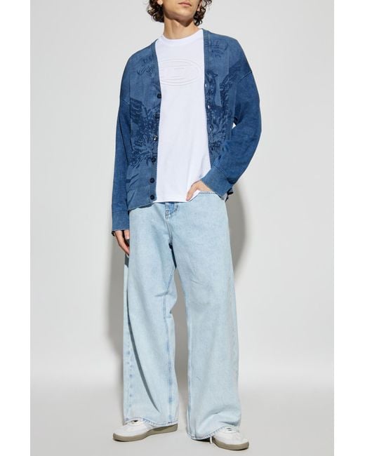 DIESEL White T-Shirt 'T-Adjust-Bigoval' for men